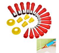 DealKits - Set di ugelli in gomma integrati, in acciaio inox, per la casa, per finestre, bagno, 22 pezzi (6 basi)