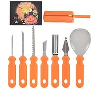 DealKits Set per intagliare zucche di Halloween, 7 Pezzi, con borsa per il trasporto, Accessori fai da te per decorazioni di Halloween, utensili in acciaio inossidabile, per adulti e bambini