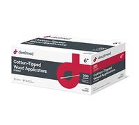Dealmed Applicatori per legno con punta in cotone, 15,2 cm, 200 applicatori sterili con punta in cotone per applicazione di farmaci, pulizia della pelle, arte, artigianato e altro (confezione da 200)