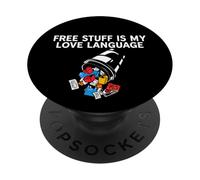 Deals Hunter Free Stuff Is My Love Language PopSockets PopGrip Adesivo