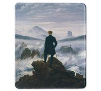 dealzEpic - Art Mousepad - Natural Rubber Mouse Pad with Famous Fine Art Painting of The Wanderer Above The Sea of Fog by Caspar David Friedrich - Stitched Edges - 9.5x7.9 inches