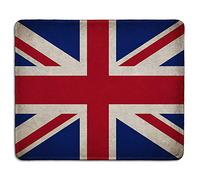 dealzEpic - Art Mousepad - Union Jack Bandiera britannica Mouse Pad Stampato con Vintage Grunge Bandiera UK - Bordi cuciti - 24,1 x 20,1 cm