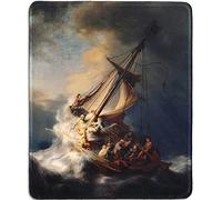 dealzEpic - Tappetino per mouse artistico - Tappetino per mouse in gomma naturale con famoso dipinto di Cristo nella tempesta sul lago di Galilea (Gesù calmante la tempesta), 1633 di Rembrandt - bordi