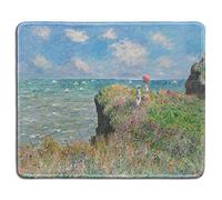 dealzEpic - Tappetino per mouse in gomma naturale con celebre pittura artistica della scogliera Walk at Pourville di Claude Monet, 24 x 20 cm