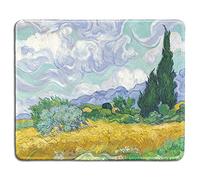 dealzEpic - Tappetino per mouse in gomma naturale con famose pitture di campo di grano con cipressi di Vincent Van Gogh, 24 x 20 cm