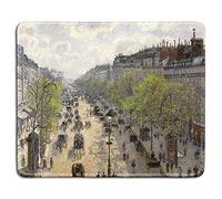 dealzEpic - Tappetino per mouse in gomma naturale con famoso quadro artistico di Boulevard Montmartre, primavera di Camille Pissarro, 24 x 20 cm