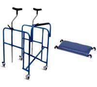 DEAMBULATORE ASCELLARE ROLLATOR, PIEGHEVOLE e SMONTABILE, 4 RUOTE, 2 Con Freno