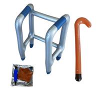 Deambulatore E Canna Gonfiabili | Canna Deambulatore Camminatore | Accessorio Falso Scherzo Per Halloween Adulti Festa Carnevale Padre