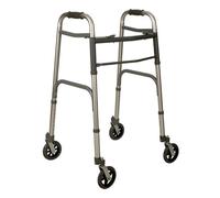 DEAMBULATORE FISSO ANZIANI DISABILI PIEGHEVOLE RICHIUDIBILE 4 RUOTE