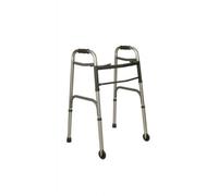 DEAMBULATORE FISSO PIEGHEVOLE CON DUE RUOTE FISSE E DUE PUNTALI