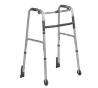 DEAMBULATORE FISSO PIEGHEVOLE CON DUE RUOTE FISSE E DUE PUNTALI CON SISTEMA DI B