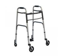 DEAMBULATORE FISSO PIEGHEVOLE CON DUE RUOTE GRANDI PIROETTANTI E DUE RUOTE CON S