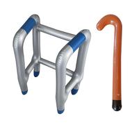 Deambulatore Gonfiabile Bastone da Passeggio Telaio Gonfiabile Zimmer, Adulto Gonfiabile Canna Prank Set Cavallette Prop Bastone da Passeggiata Blow Up Joke Dress Up Toy per Anziani Gonfiabile Regalo