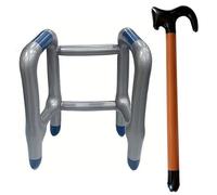Deambulatore Gonfiabile, Camminatore Gonfiabile, Rollator Gonfiabile+Bastone da Passeggio Gonfiabile, Novità Regalo Joke Dress Up per Adulti/Bambini/Grandma Fun Fancy Dress Accessori