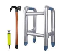 Deambulatore Gonfiabile e Bastone per Anziani Gonfiabile, Deambulatore Rollator Gonfiabile,per carnevale o cosplay, regalo divertente per scherzi di compleanno (con pompa)
