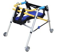 Deambulatore per Riabilitazione Infantile, deambulatore con Ruote, deambulatore con 4 Ruote, deambulatore Pieghevole per Bambini, Altezza reabile (Senza Cuscino, Grande) (con Cuscino Piccolo)