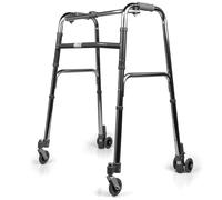 Deambulatore pieghevole autobloccante 2 ruote piroettanti e due autobloccanti