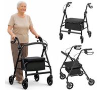 Deambulatore Pieghevole con Seduta per Anziani e Persone con Mobilità Ridotta