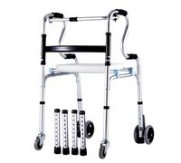 Deambulatore Pieghevole e Leggero con 4 Ruote,Telaio di deambulazione con ruote e sedile, deambulatore medico portatile per anziani, ausili per la deambulazione in piedi, deambulatore standard