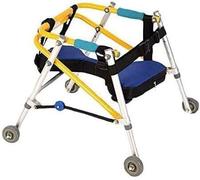 Deambulatore pieghevole leggero a quattro ruote, per bambini, ragazzi e adolescenti con esigenze speciali, paralisi cerebrale, con cuscino per il sedile(X-Large)