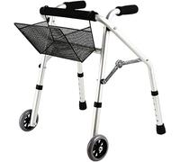 Deambulatore pieghevole per bambini con 2 grandi ruote, deambulatore leggero in alluminio ad altezza regolabile per bambini con paralisi cerebrale, capacità di peso di 132 libbre