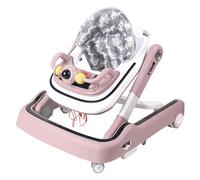 Deambulatore pieghevole per bambini da 6 a 18 mesi - Deambulatore per bambini con ruote silenziose per bambini e bambine - Altezza regolabile, facile da riporre - 65 x 58 x 90 cm - Rosa