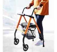 Deambulatore pieghevole pieghevole con sedile e borsa, ausilio medico per la deambulazione, regolabile in altezza, deambulatore rotante per adulti per anziani con difficoltà motorie.