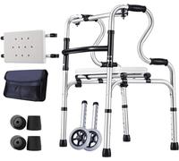 Deambulatore Pieghevole Standard Walker con Telaio in Alluminio reabile DEA Deambulatore ausiliario riabilitativo in Lega di Alluminio con Sedile Staccabile per Adulti
