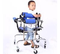 Deambulatore regolabile per bambini, 6 ruote, design pieghevole anti-ribaltamento con sedile, ideale per riabilitazione da colpo emiplegico e assistenza alla mobilità