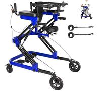 Deambulatore Riabilitativo Con Supporto per La Verticalizzazione | Allenamento Alla Camminata E Spinta Del Carrellino, Altezza Regolabile, Design Antiribaltamento(Blue,Basic Model)