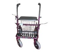 DEAMBULATORE ROLLATOR 4 ruote, colore Flame Rosa, con CESTINO - WIMED 15605204