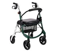 Deambulatore rollator, Deambulatore in Alluminio, Con doppi freni, altezza regolabile e 4 ruote, ausilio for la mobilità a piedi in alluminio pieghevole for anziani