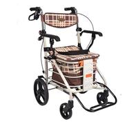 Deambulatore rollator, Deambulatore in Alluminio, Deambulatore con sedile imbottito Carrello pieghevole a quattro ruote regolabile in altezza, maniglia ergonomica e custodia for il trasporto