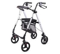 Deambulatore rollator, Deambulatore in Alluminio, Pieghevole in alluminio leggero a 4 ruote con freno a mano e rullo del sedile imbottito, regolabile, for anziani