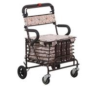 Deambulatore rollator, Deambulatore in Alluminio, Rullo a quattro ruote in acciaio con sedile e cestino for la spesa, altezza regolabile, design leggero e di sicurezza con freno
