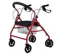 Deambulatore rollator, Deambulatore in Alluminio, Walker a quattro ruote con sedile e poggiapiedi, leggero e portatile, può essere utilizzato for fare la spesa