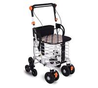Deambulatore rollator, Deambulatore per Anziani, Bracciolo regolabile for deambulatore portatile pieghevole in lega di alluminio adatto agli anziani for acquistare cibo con sedile con ruota