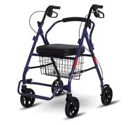 Deambulatore rollator, Deambulatore per Anziani, Deambulatore a quattro ruote, portatile e pieghevole, con sedile e poggiapiedi, for fare la spesa