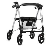 Deambulatore rollator, Deambulatore per Anziani, Deambulatore medico a 4 ruote con ruote, sedile, schienale e custodia, deambulatore for anziani