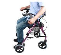 Deambulatore rollator, Deambulatore pieghevole, Con le rotelle del sedile e il cestino della spesa, la piegatura e lo stoccaggio rapidi con un solo pulsante sono convenienti