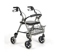 Deambulatore Rollator Pieghevole 4 ruote, Sedile Imbottito e Schienale - Vermeiren