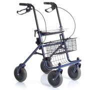 Rollator Deambulatore pieghevole con Freni e 2 Ruote Piroettanti Sedile Cestino