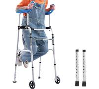 Deambulatore verticale leggero e resistente per anziani e persone alte oltre i 6 anni, pieghevole per anziani con ruote e braccioli, carico 150 kg