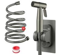 DEANKEJI 2 Metri Inossidabile Doccetta per Bidet Set, Grigio Scuro Doccettaperbide con Tubo Flessibile, Doccino per WC, per Bagno, Cucina, Hotel