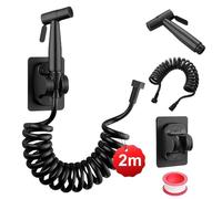 DEANKEJI 2 Metri PE Doccino per Wc-Set, Nero Palmare Spruzzatore di Bidet, Doccettaperbide con Tubo Flessibile, Bidet Portatile Kit Doccetta, per Cucine, Bagni e Hotel