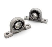 DEANKEJI 2 Pezzi Blocco Cuscinetti a Sfera, 15 mm Cuscinetto Inserto, Colore Zinco Blocco Cuscinetto In Lega, Solida Base in Ghisa, può Essere Utilizzata per Tutti Tipi di Macchinari (Argento)