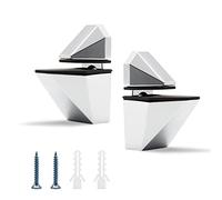 DEANKEJI 2 Pezzi Morsetto di Vetro, Regolabile Morsetti per Specchi da Bagno, D'argento Morsetto Mensola, Adatto per Mensole Bagno da 3 a 20 mm di Spessore