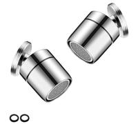 DEANKEJI 2 Pezzi Rompigetto Cucina, Aeratore per Rubinetto 360° Ruotabile, Acciaio Inossidabile Argento, Adatto a Famiglie e Strutture Pubbliche