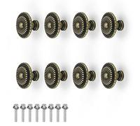 DEANKEJI 32mm Pomelli per Mobili Vintage, 8 Pezzi Pomello Antico Bronzo, Manopole dei Cassetti con Viti Stile Antico, Resistenti Alla Corrosione e All'umidità, Mobili Manopolae per Scarpe, Cucina
