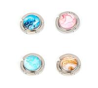 DEANKEJI Appendi Borse, 4 Pezzi Pieghevole Ganci per Borse, Suola in Gomma 4,5 cm Portaborse da Tavolo, 4 Stili, Rotondo Appendiborsa da Tavola, per Borse, Ombrelli, Pendenti